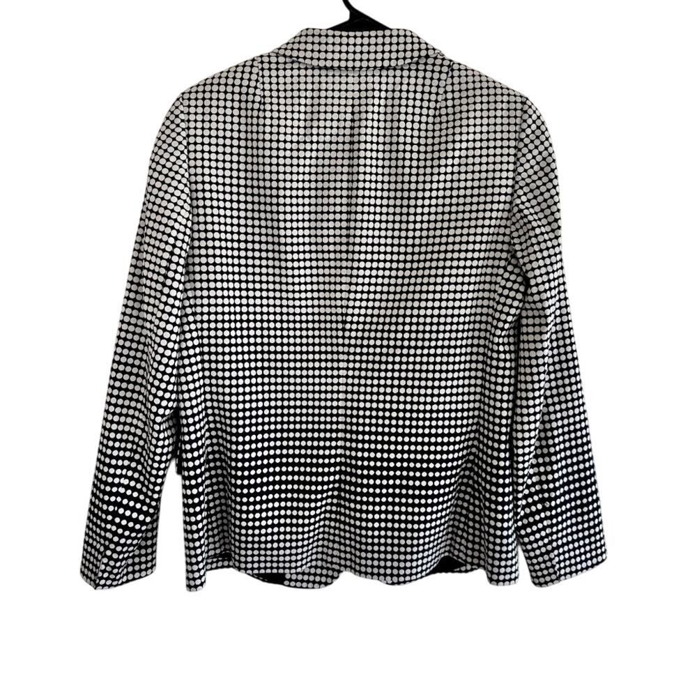 Akris Punto Dot Ombre Fade Snap Front Blazer Size 12 Black White - Picture 3 of 6